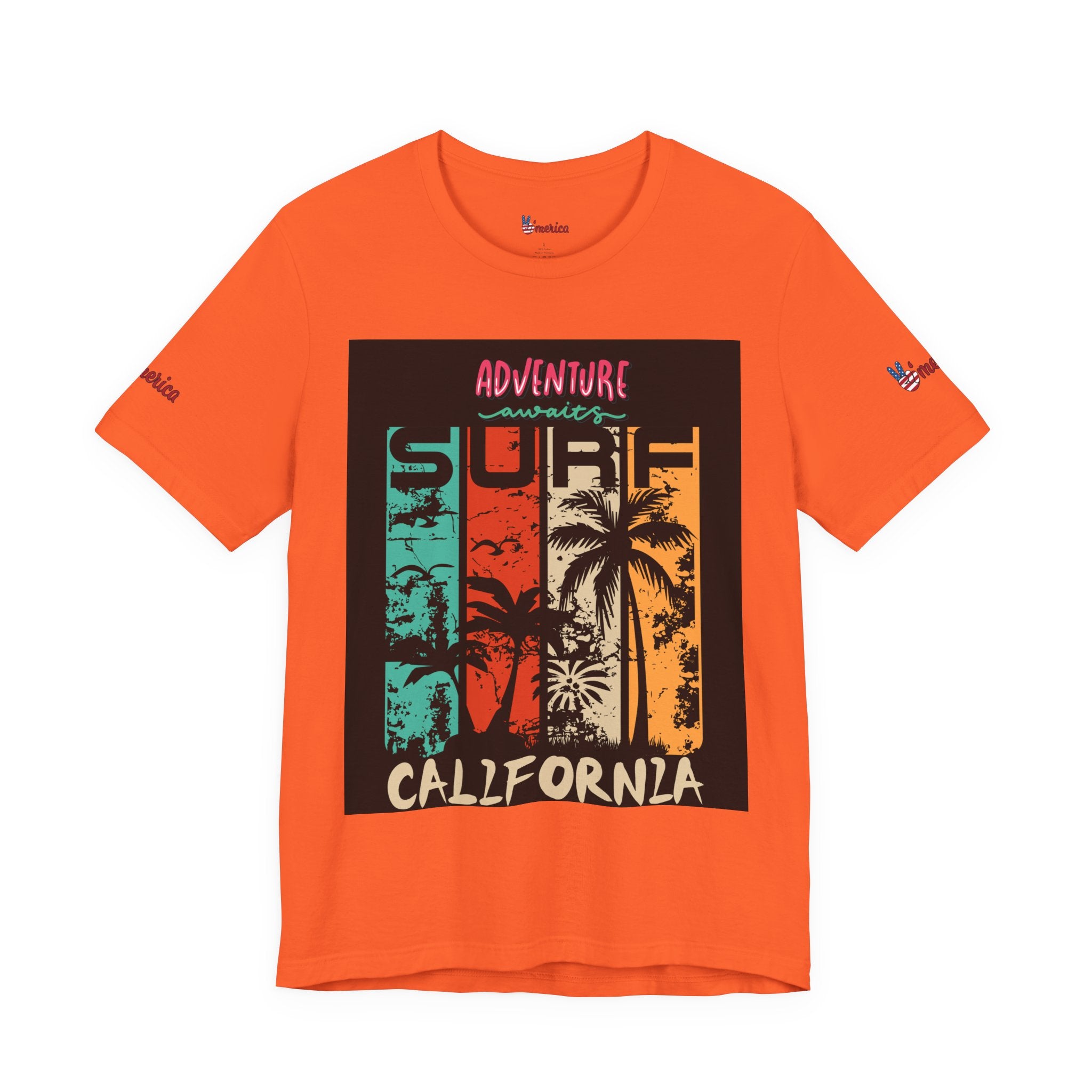 California Surf Palm Trees T-Shirt | Adventure Awaits Graphic Tee