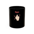 Oppa Heart Finger Coffee Mug — K-Pop Cute Accent Mug (11/15oz)