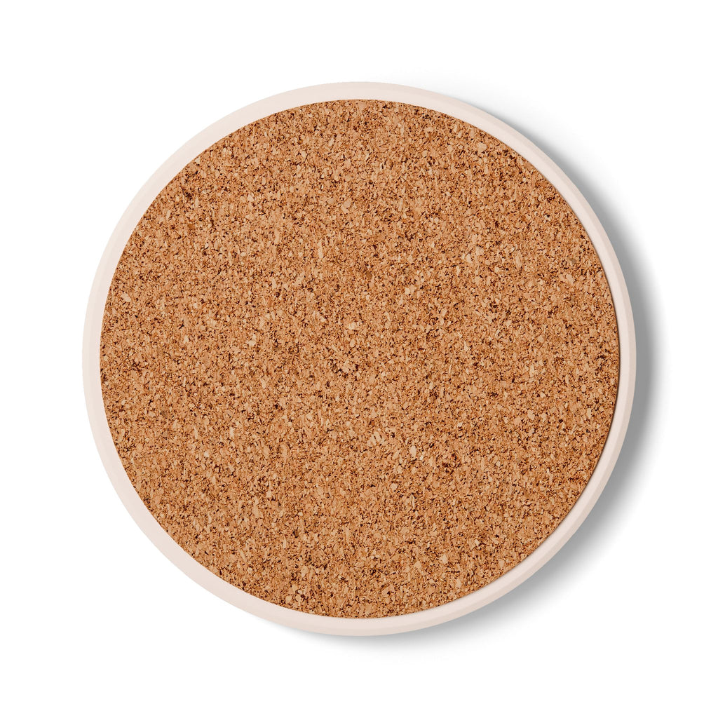 Black & White Woven Pattern Ceramic Coaster — Round Geometric Drink Mat