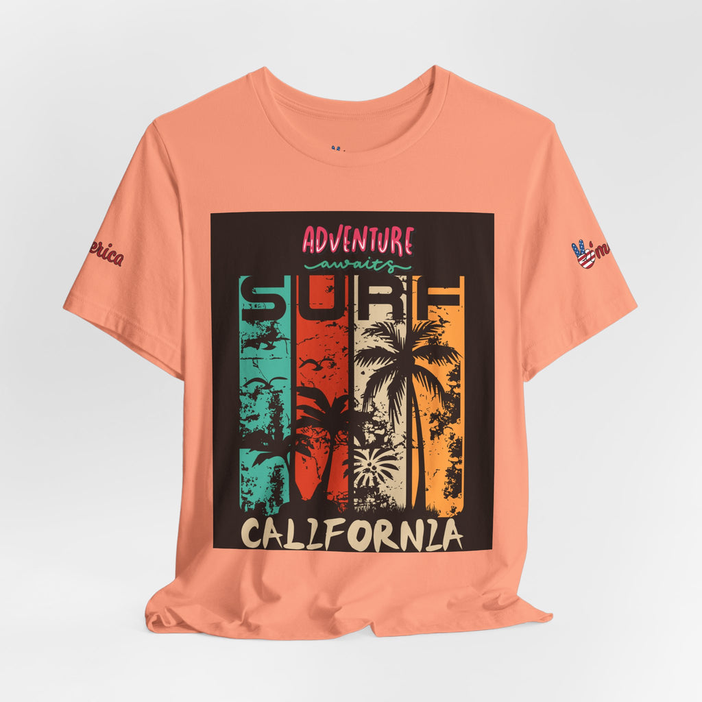 California Surf Palm Trees T-Shirt | Adventure Awaits Graphic Tee