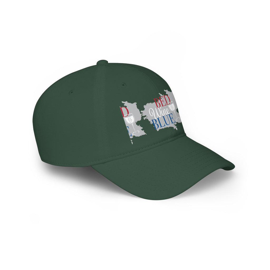 Low Profile Baseball Cap - Red Wine Blue State Graphic Hat