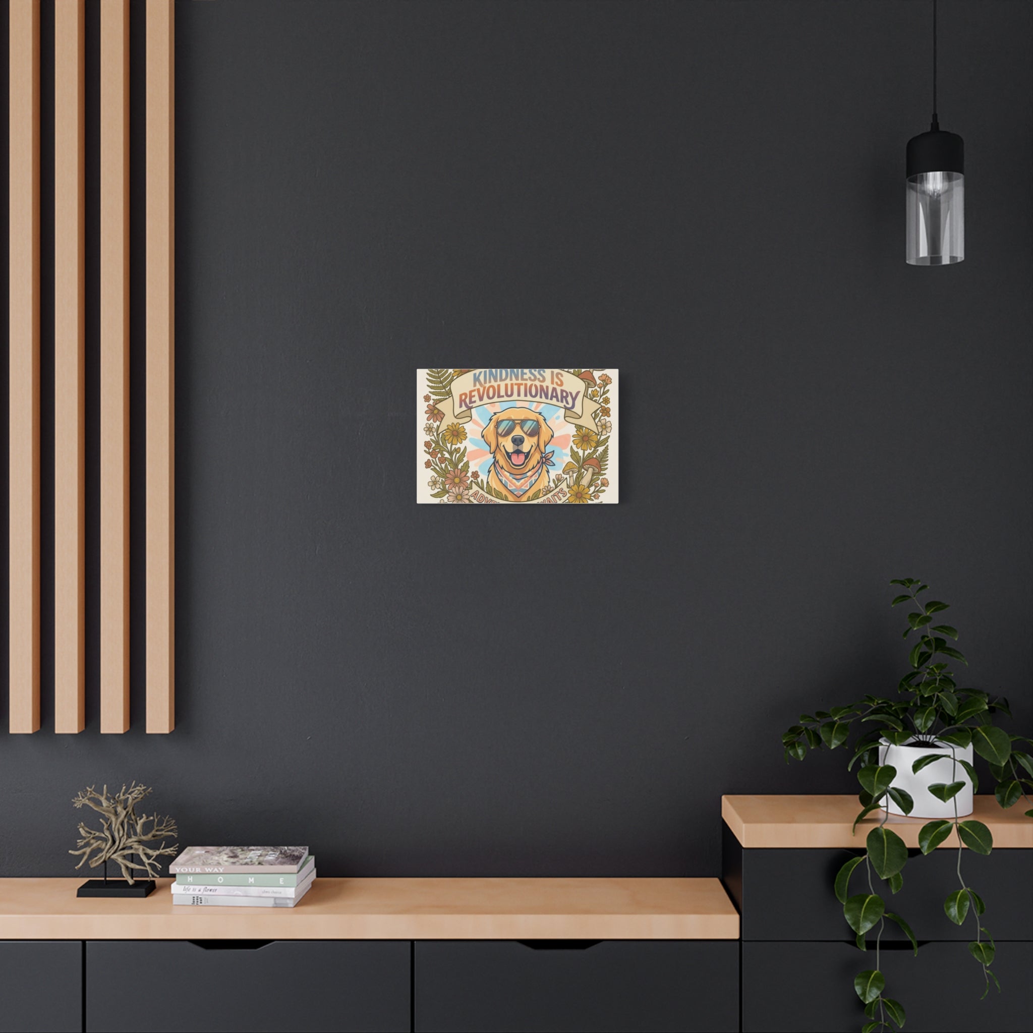Kindness Is Revolutionary Canvas - Golden Retriever Adventure Wall Art