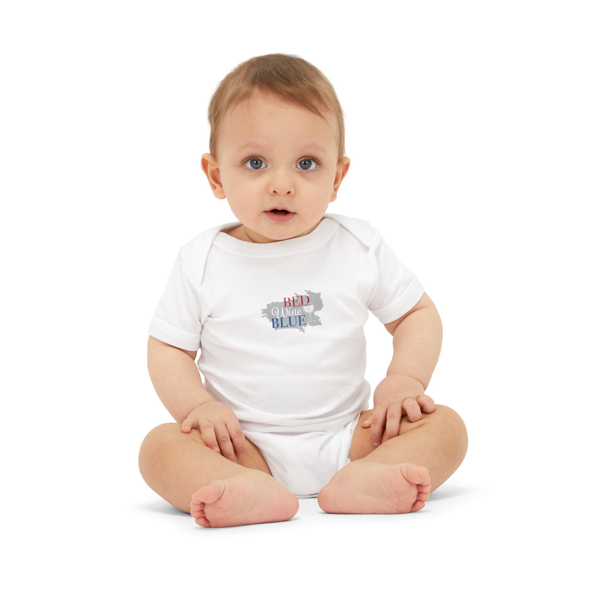 'Merica Baby Onesie – Patriotic Infant Jersey One-Piece with USA Flag Peace Hand Design