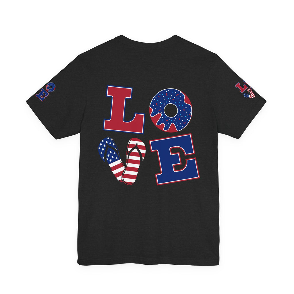 Patriotic 'Red Wine & Blue' Tee — LOVE American Flag Graphic T-Shirt