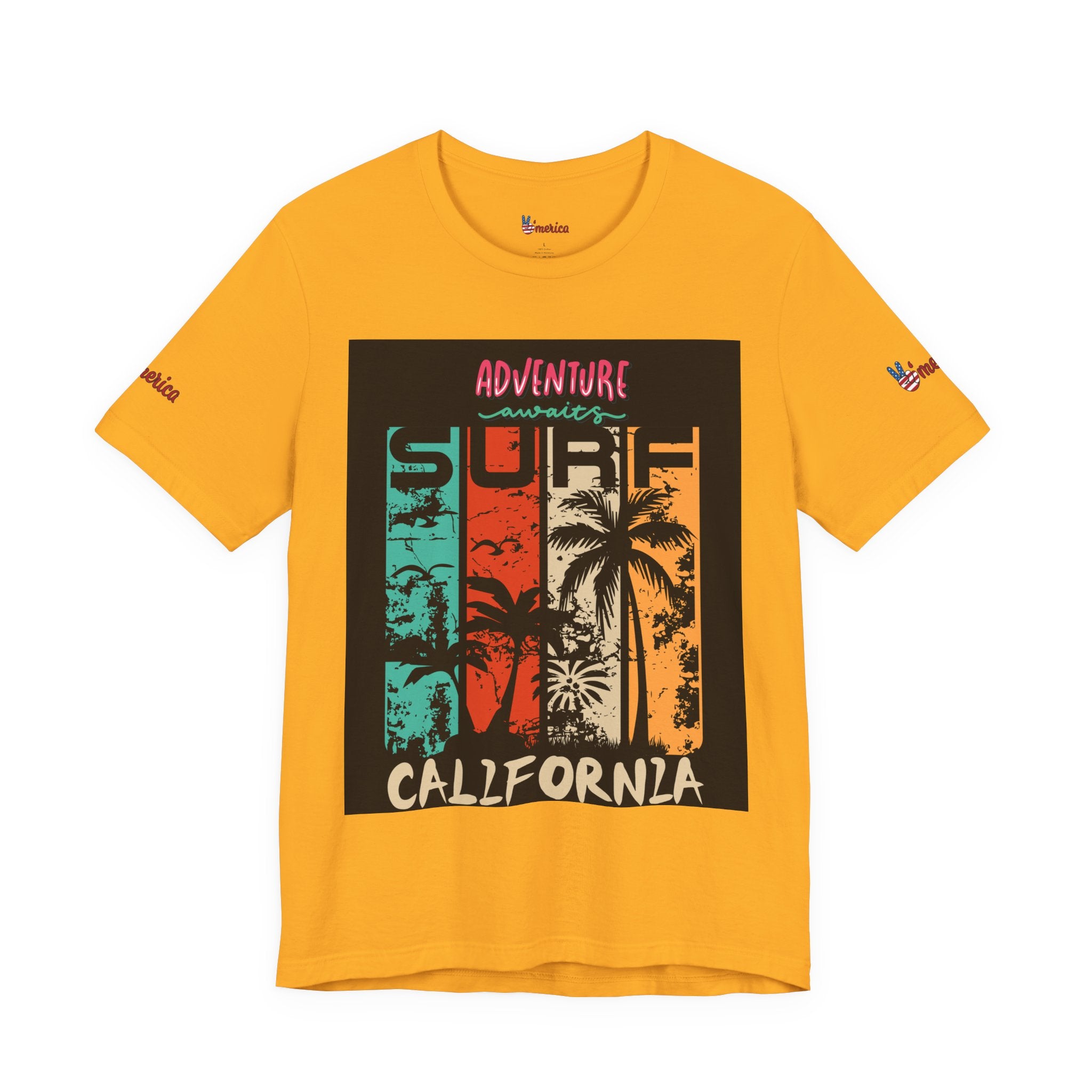 California Surf Palm Trees T-Shirt | Adventure Awaits Graphic Tee