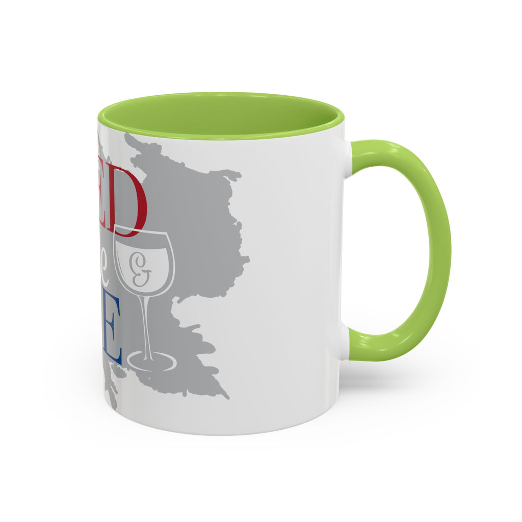 Accent Coffee Mug — “Red Wine & Blue” Patriotic Wine Lover 11/15oz Mug