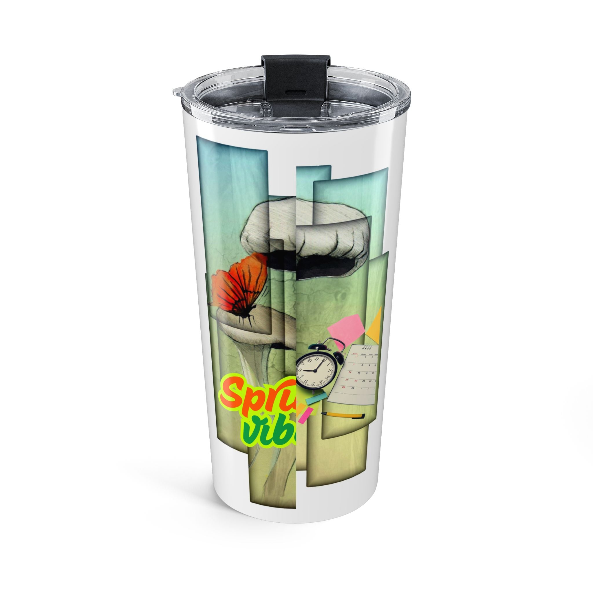 20oz Spring Vibes Tumbler - Floral Clock Travel Cup