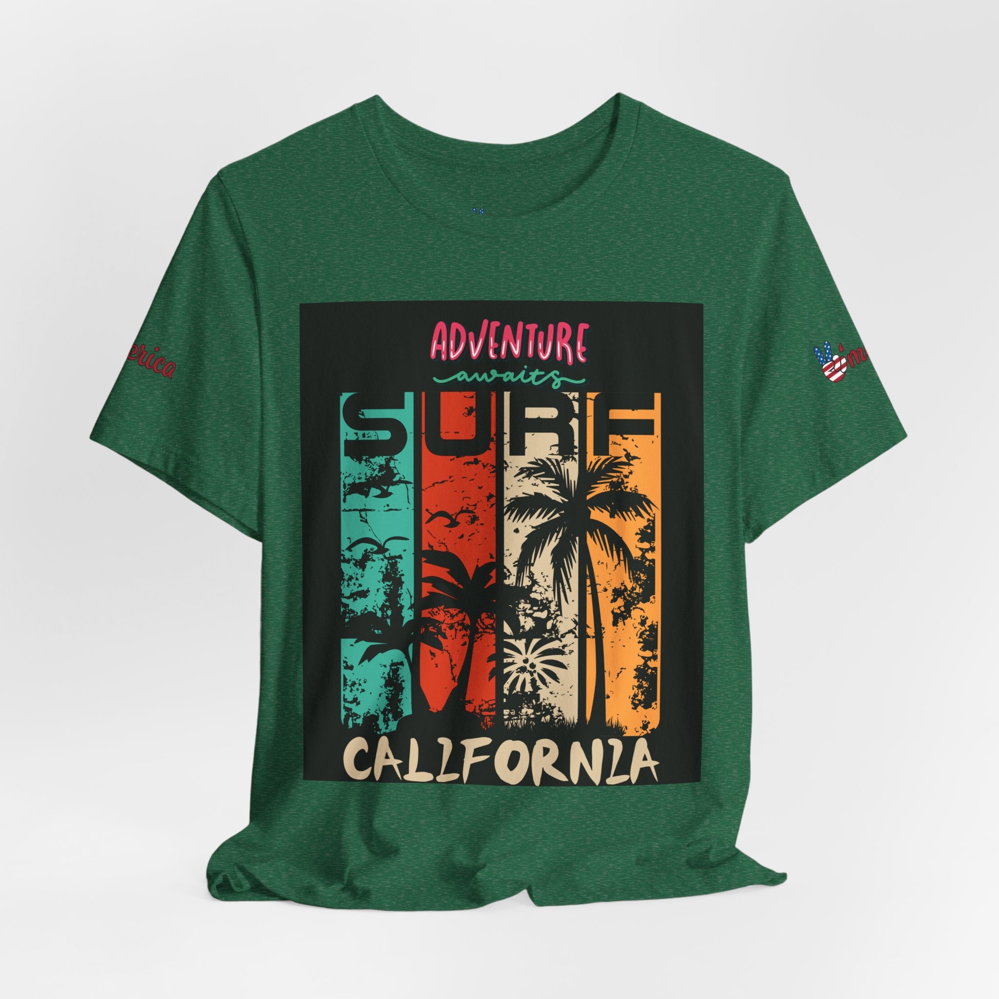 California Surf Palm Trees T-Shirt | Adventure Awaits Graphic Tee