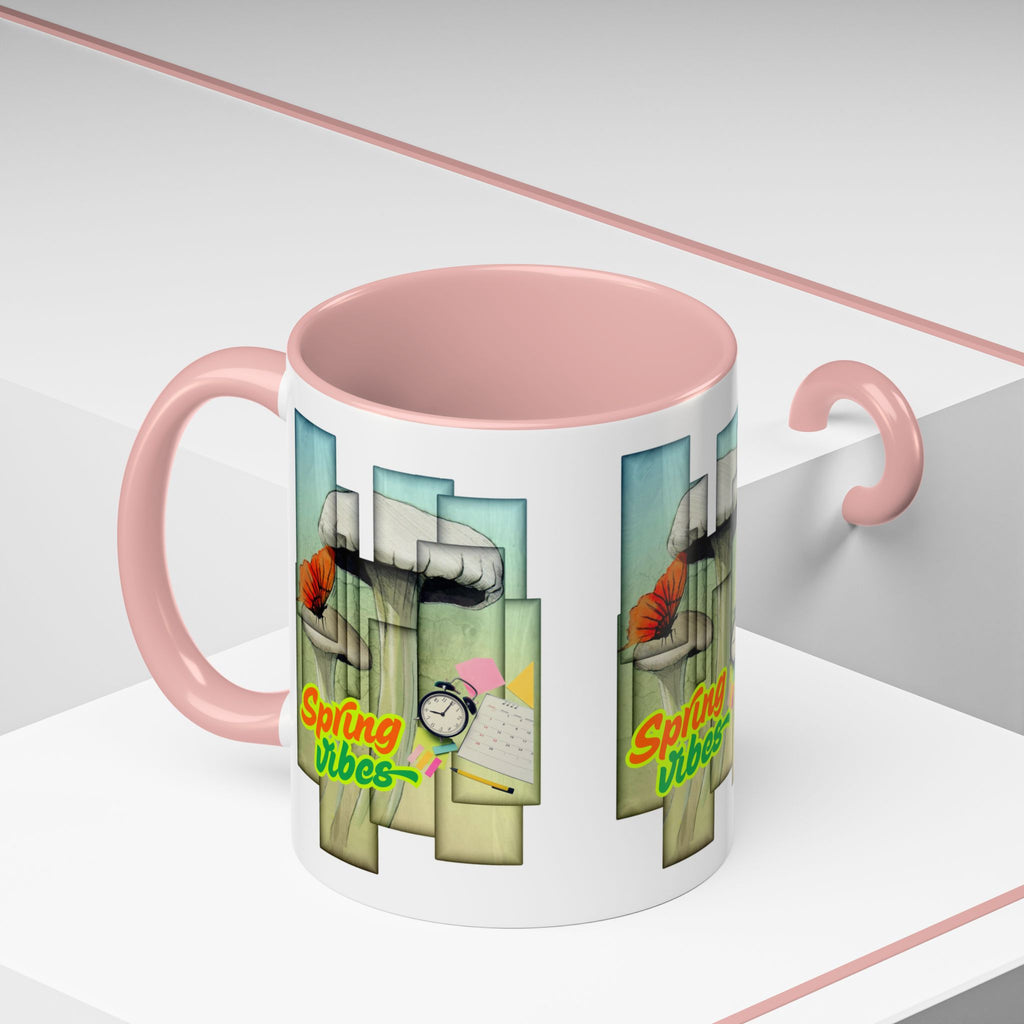 Spring Vibes Coffee Mug — Floral Retro Accent Mug (11/15oz)