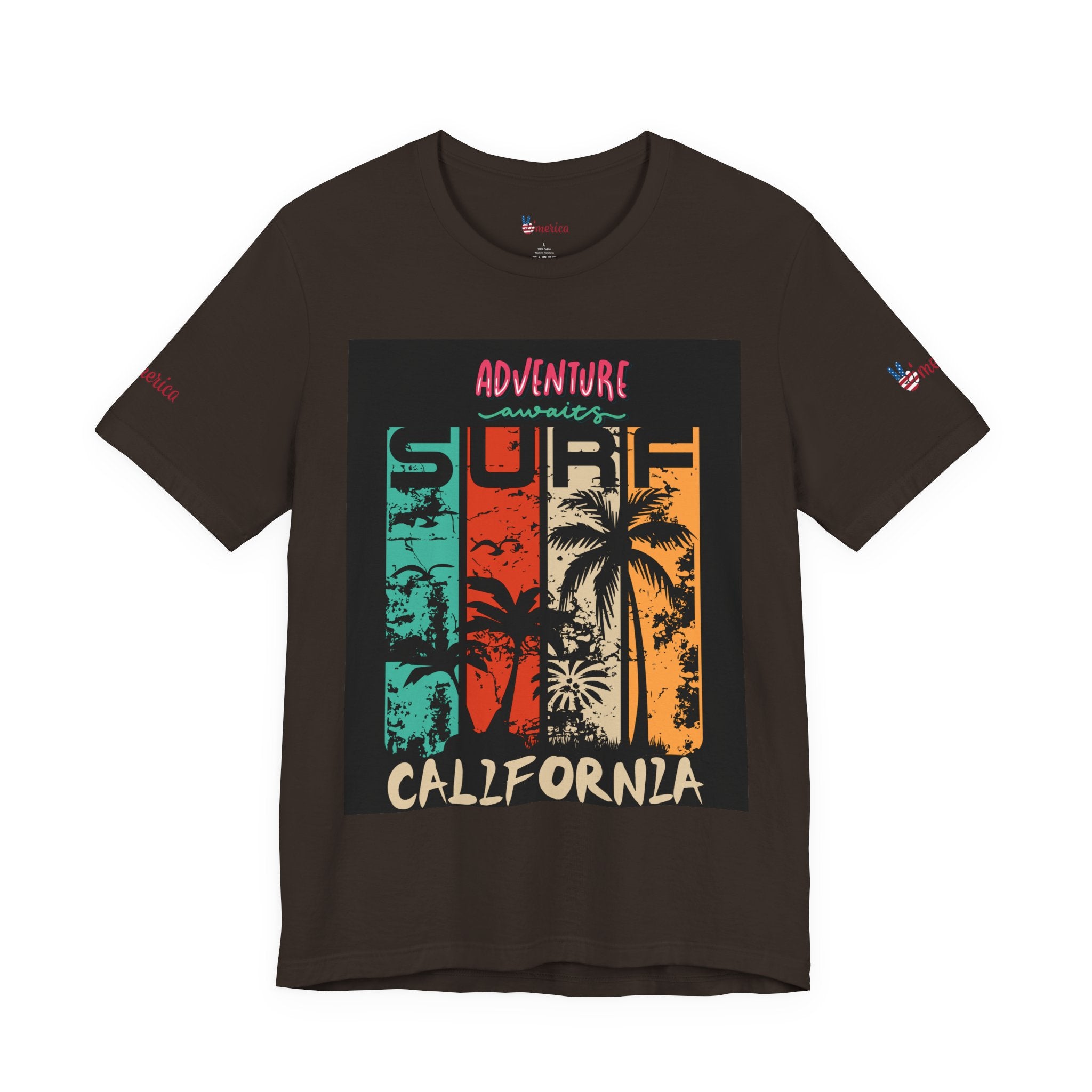 California Surf Palm Trees T-Shirt | Adventure Awaits Graphic Tee
