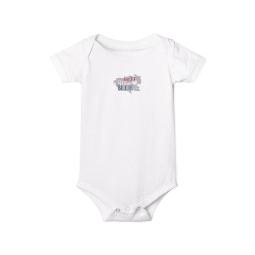 'Merica Baby Onesie – Patriotic Infant Jersey One-Piece with USA Flag Peace Hand Design