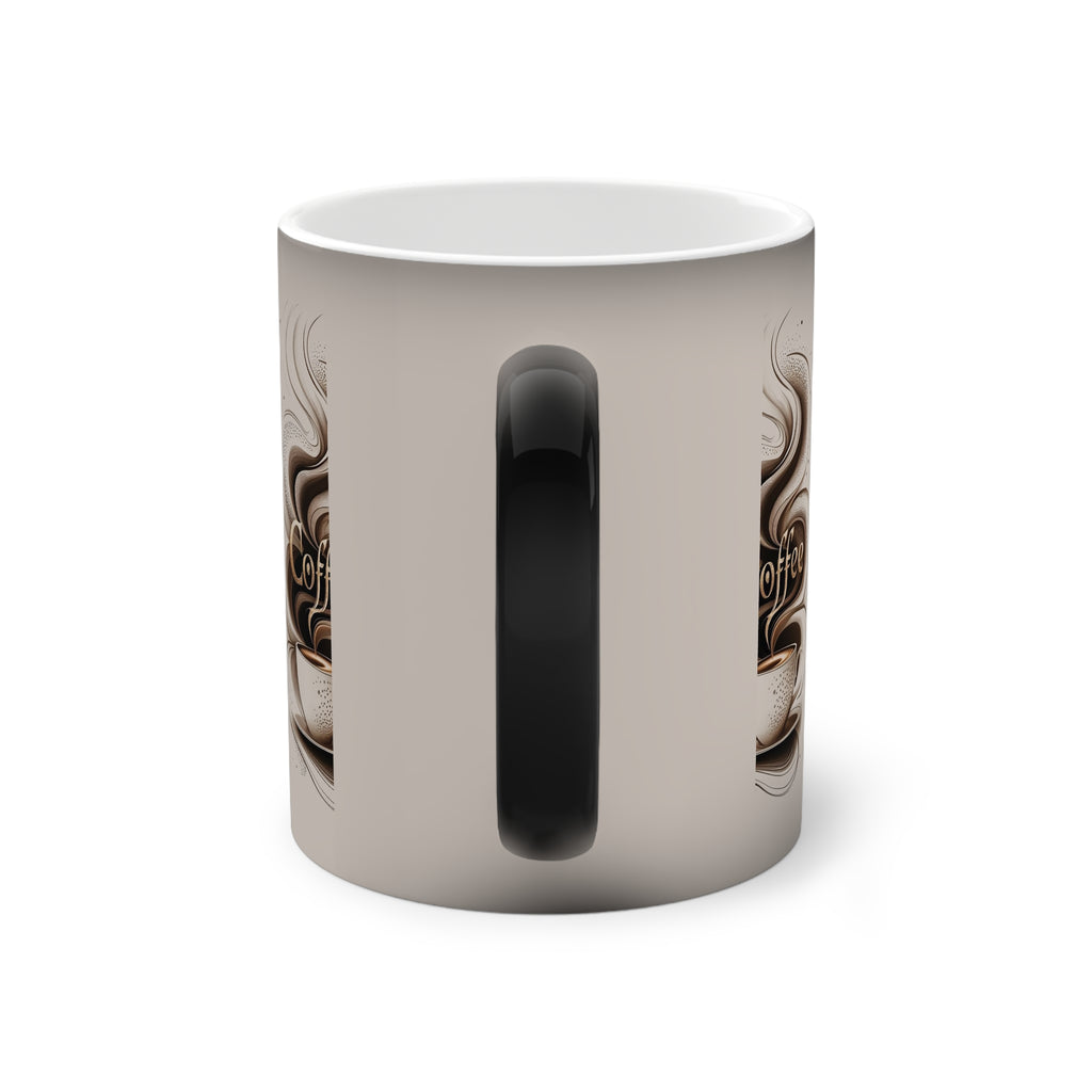 Color-Changing Coffee Mug, 11oz — Heat-Reveal Steaming Coffee Design