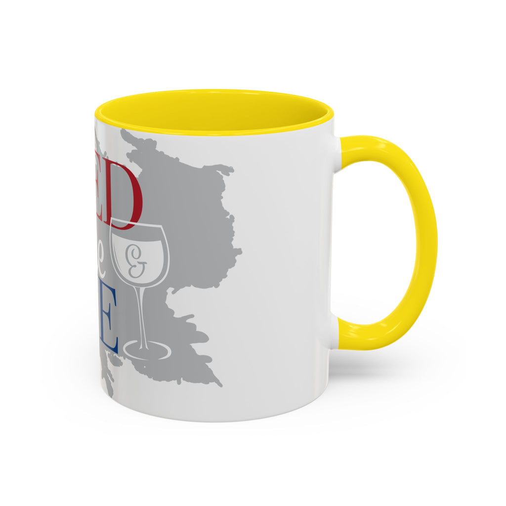 Accent Coffee Mug — “Red Wine & Blue” Patriotic Wine Lover 11/15oz Mug