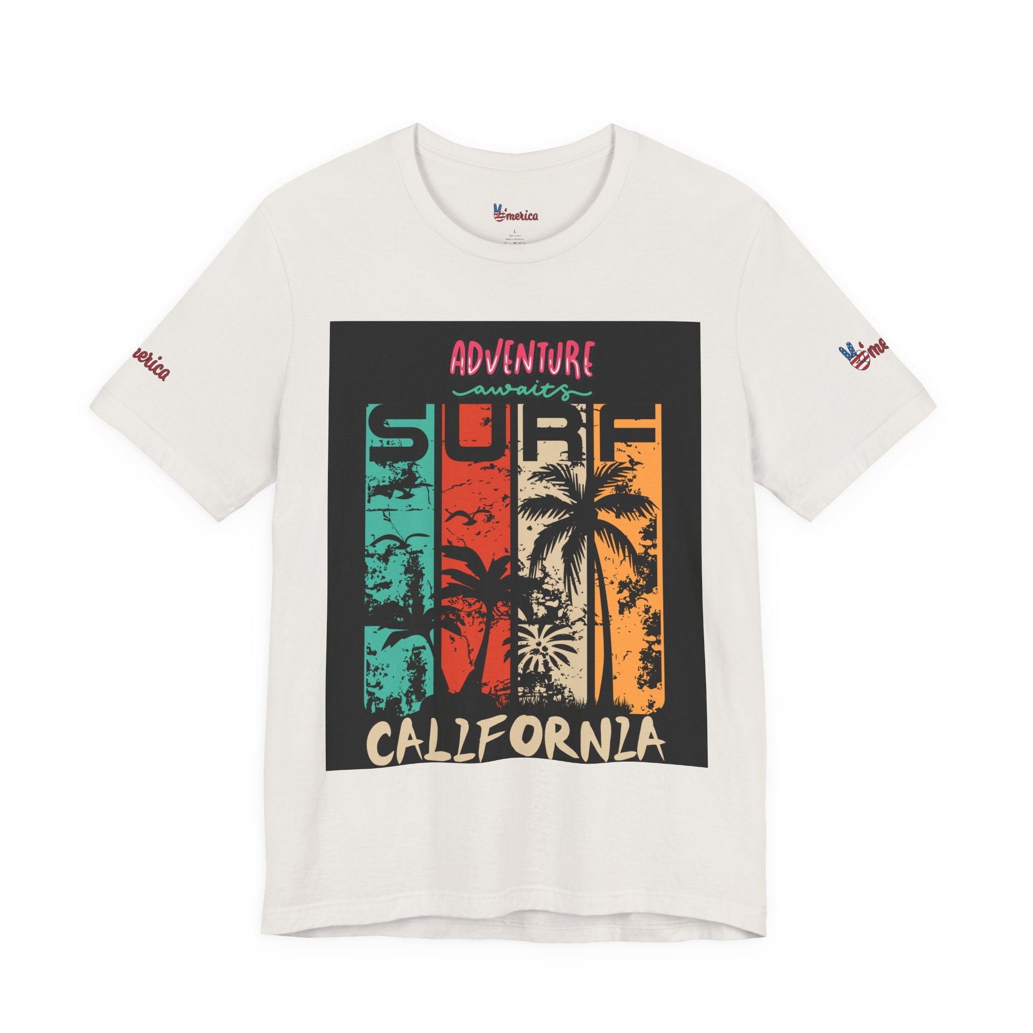 California Surf Palm Trees T-Shirt | Adventure Awaits Graphic Tee