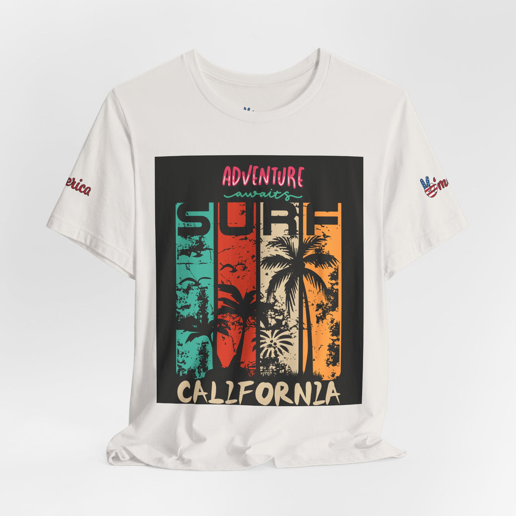 California Surf Palm Trees T-Shirt | Adventure Awaits Graphic Tee