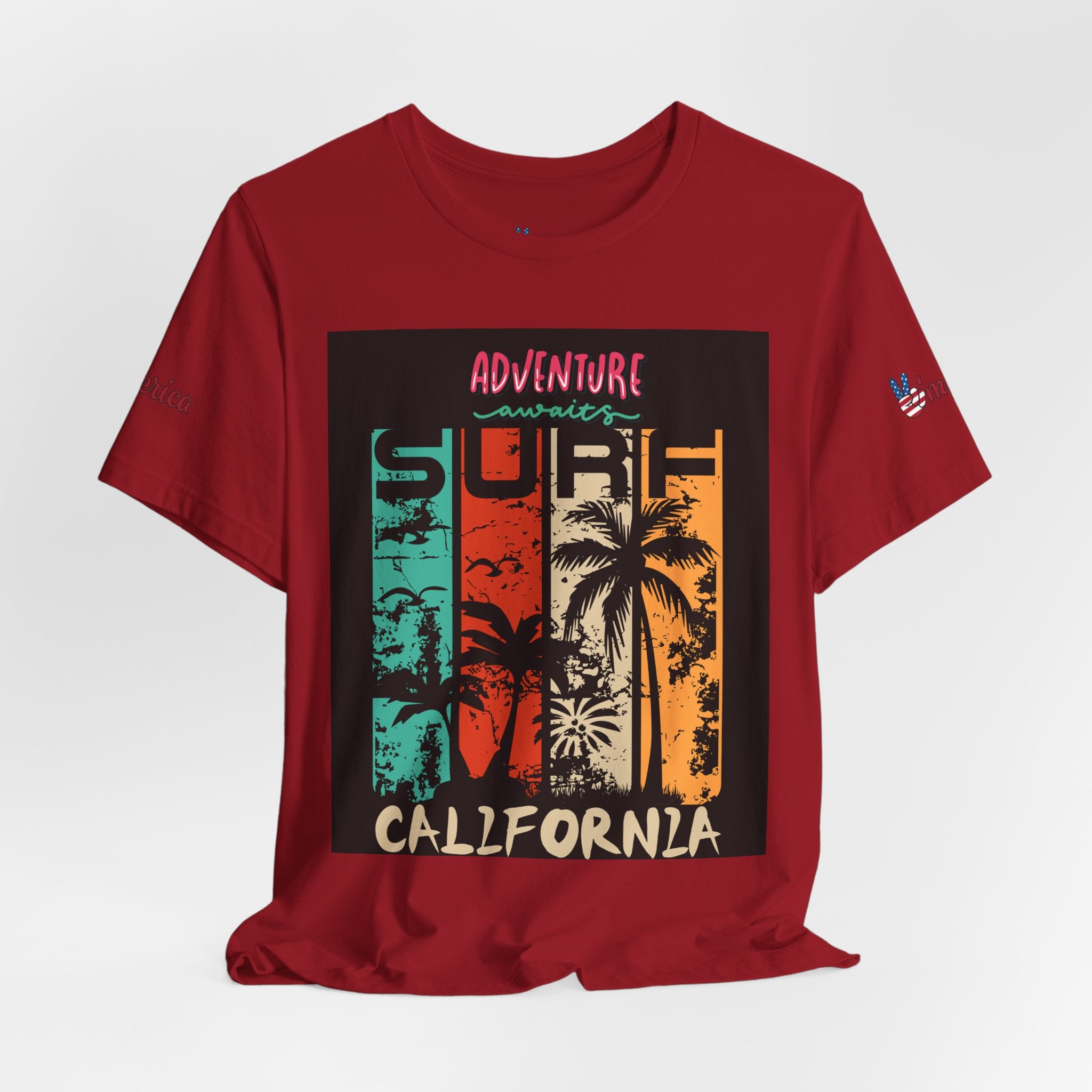 California Surf Palm Trees T-Shirt | Adventure Awaits Graphic Tee
