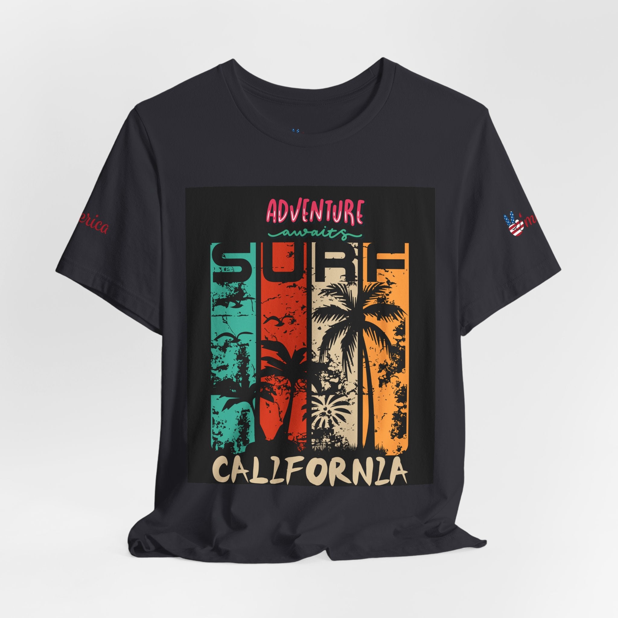 California Surf Palm Trees T-Shirt | Adventure Awaits Graphic Tee