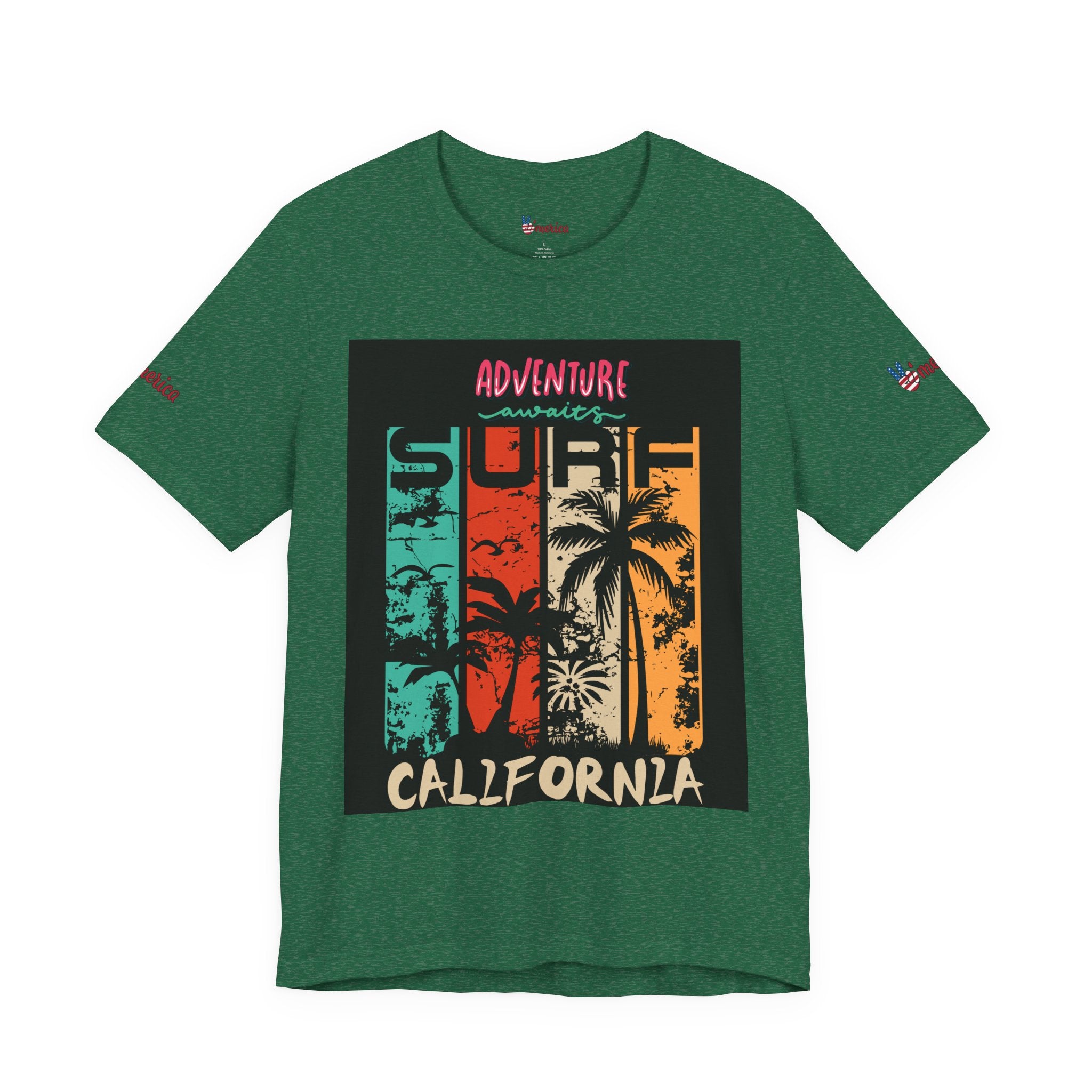California Surf Palm Trees T-Shirt | Adventure Awaits Graphic Tee