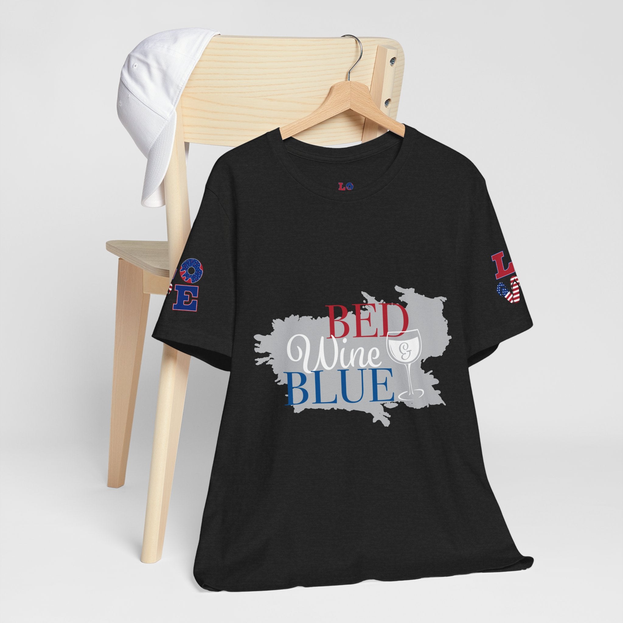 Patriotic 'Red Wine & Blue' Tee — LOVE American Flag Graphic T-Shirt