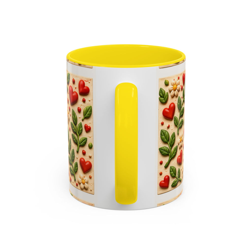 Accent Coffee Mug — "Lover Energy" Strawberry Floral Ceramic Mug (11/15oz)