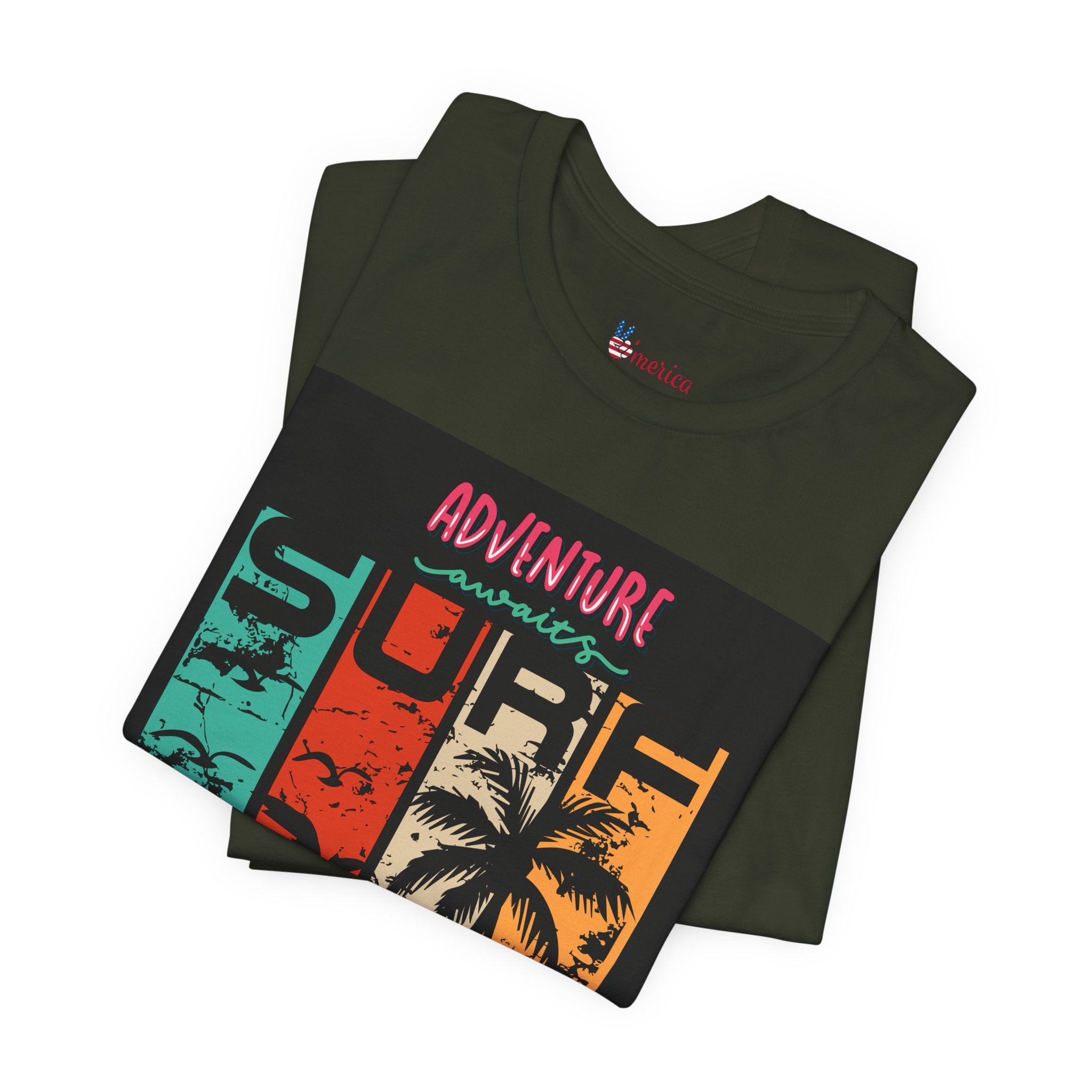 California Surf Palm Trees T-Shirt | Adventure Awaits Graphic Tee