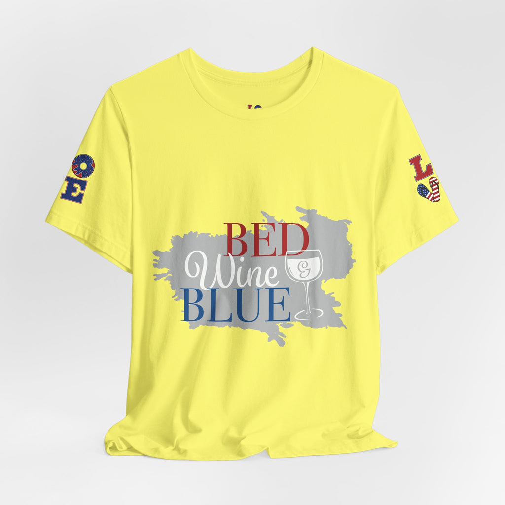 Patriotic 'Red Wine & Blue' Tee — LOVE American Flag Graphic T-Shirt