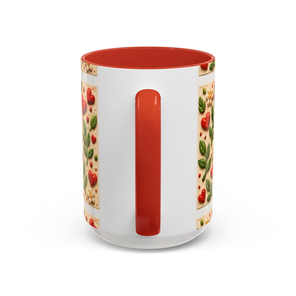 Accent Coffee Mug — "Lover Energy" Strawberry Floral Ceramic Mug (11/15oz)