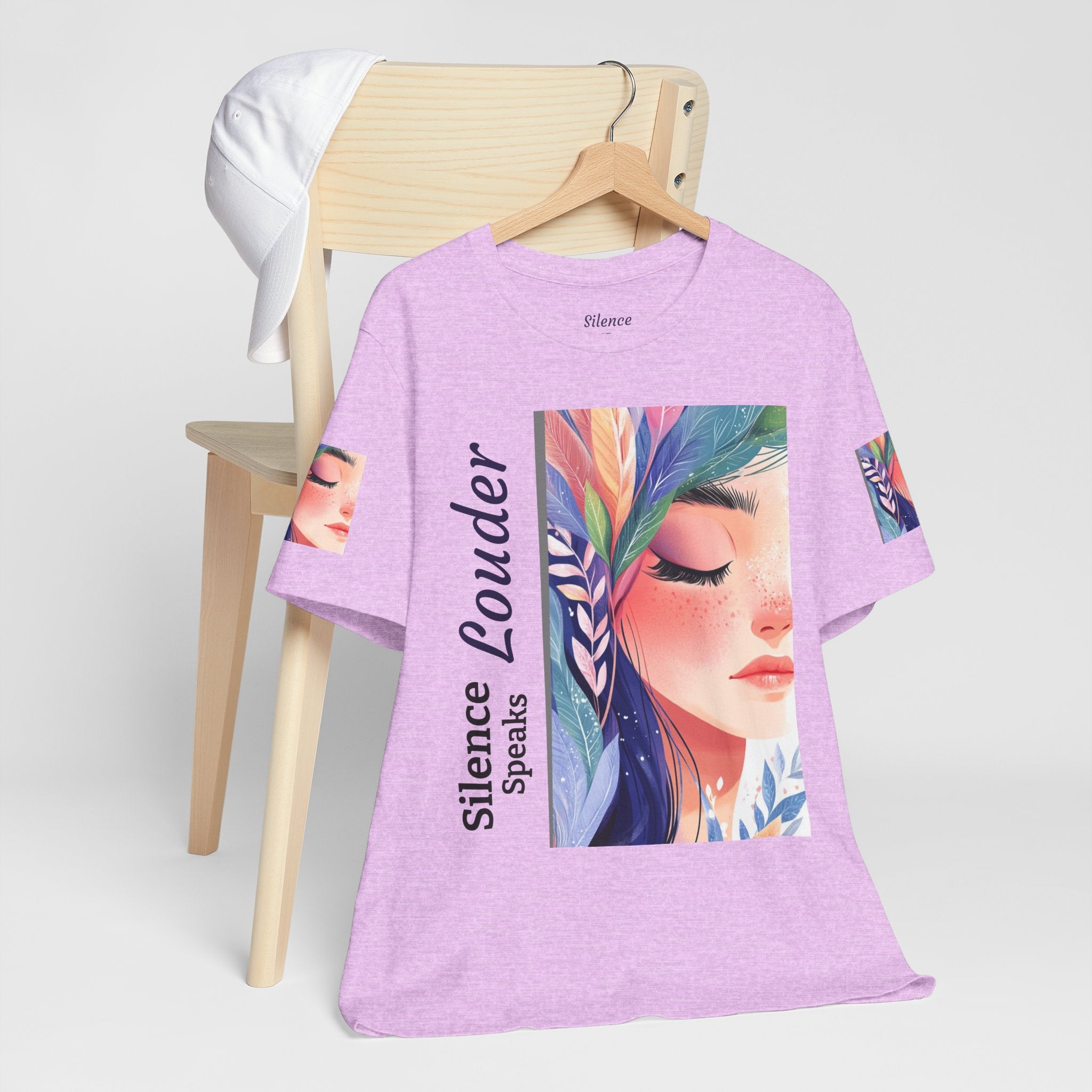 Silence is Powerful Graphic T-Shirt | Artistic Portrait Tee | Mindful Streetwear | Unisex Cotton