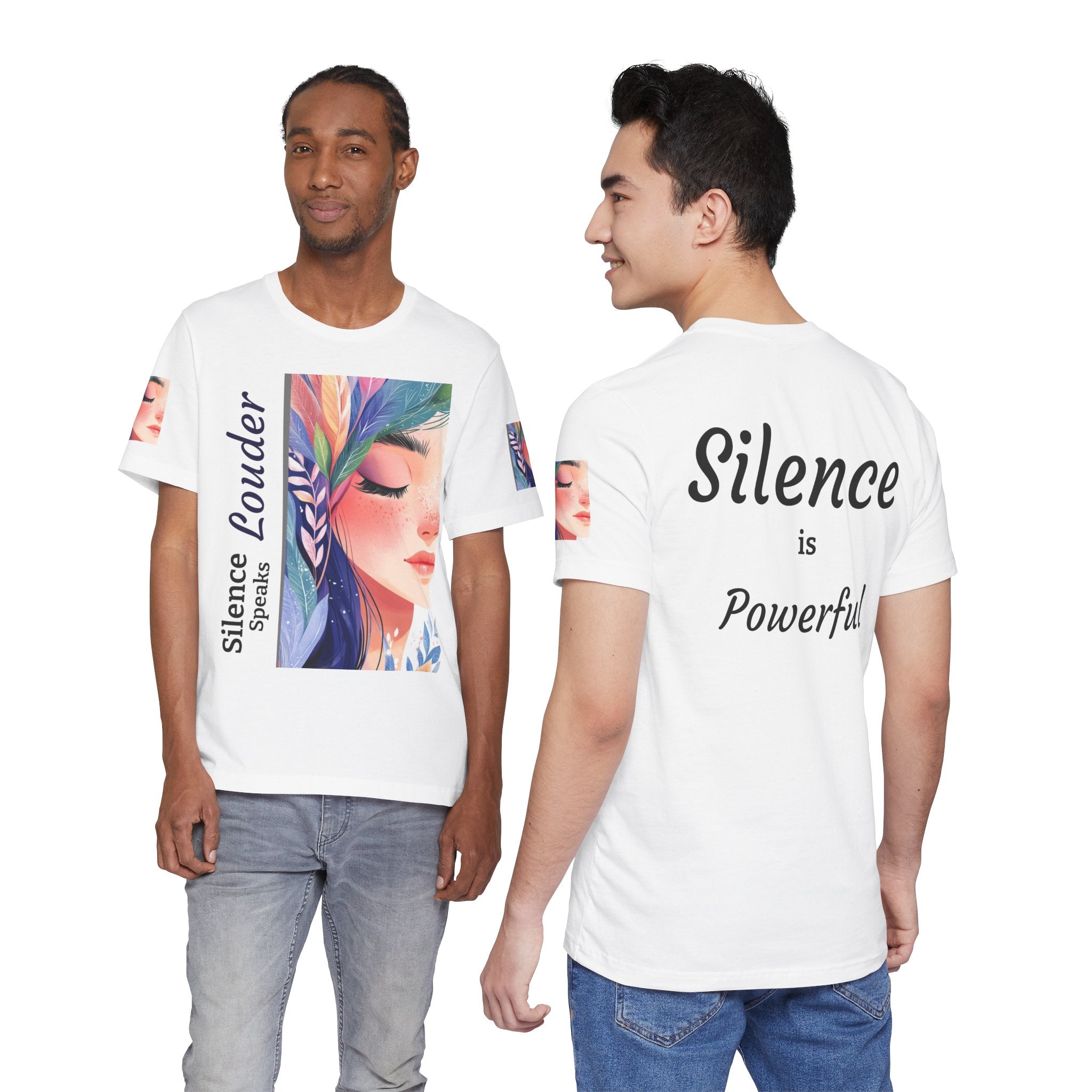 Silence Speaks Tee — "Silence is Powerful" Artistic Portrait T-Shirt