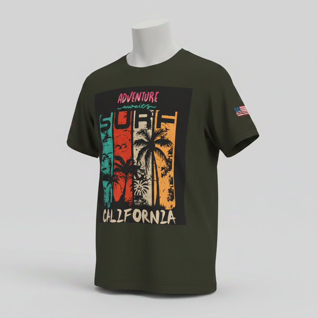 California Surf Palm Trees T-Shirt — Adventure Awaits
